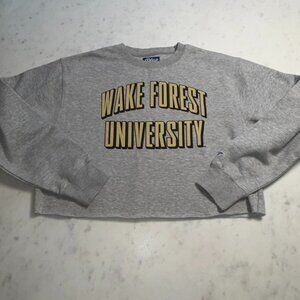 Wake Forest University Blue 84 Cropped Sweatshirt L